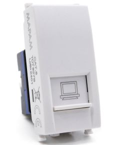 Connettore di rete RJ45 CAT6 bianco compatibile Vimar Ark&eacute; EL177 