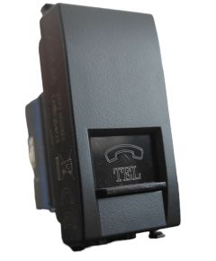 Vimar Arké compatible black telephone socket EL206 