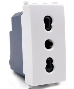 Bivalent 16A 250V white socket compatible with Vimar Arké EL208 