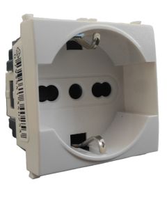 White Schuko socket 16A 250V compatible with Vimar Arké EL232 