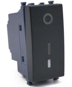 Black bipolar switch compatible with Vimar Arké EL288 