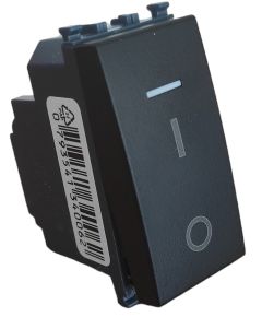 Bipolar switch with black indicator light compatible with Vimar Arké EL300 