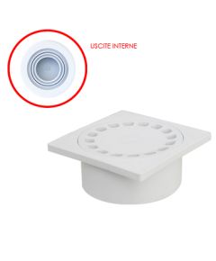 Chiusino sifonato con scarico verticale interno in PP grigio 100&times;100mm E9302 Airgama