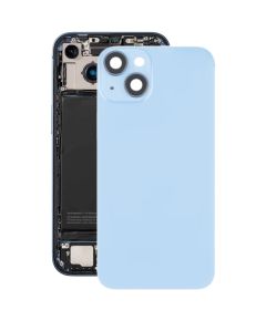 Cover posteriore in vetro per iPhone 14 Plus con supporto flash e ricarica wireless &ndash; Blu B8066 
