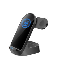 Stazione di Ricarica Wireless 3 in 1 con Supporto da Scrivania 15W F4690 Kakusiga