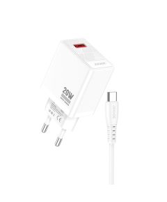 Caricabatterie ricarica rapida USB-A 30W con cavo USB-A - USB-C bianco JB094 F4780 Jokade
