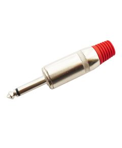 Metal 6.3mm mono Jack connector - red Q712 