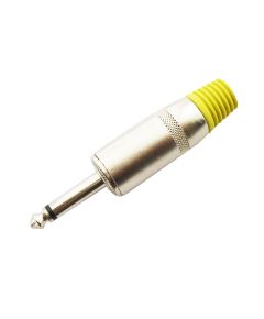Metal 6.3mm mono Jack connector - yellow Q807 