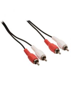 2x Cinch-Stereo-Audiokabel - 2x Cinch-Stecker - 5 Meter - Schwarz SP576 