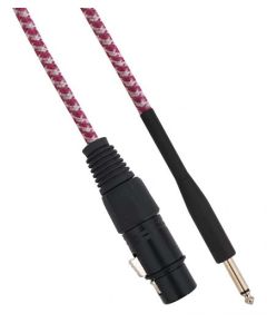 Cable XLR hembra Cannon a Jack 6.35 macho 3 metros Mono - Blanco / Fucsia SP037 