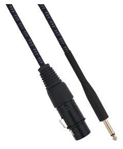 Cable XLR hembra Cannon a Jack 6.35 macho 1.5 metros Mono - Negro / Azul SP252 