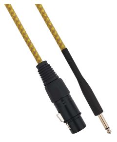 Cable XLR hembra Cannon a Jack 6.35 macho 1.5 metros Mono - Amarillo / Marr&oacute;n SP042 