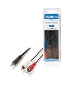 Cavo Stereo Audio Maschio da 3.5 mm - 2x RCA Maschio 10m Nero ND9010 Valueline