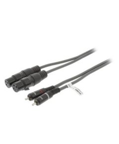 XLR Stereo Kabel 2x XLR 3-Pin Buchse - 2x Cinch Stecker 1,5m Dunkelgrau SX455 Sweex