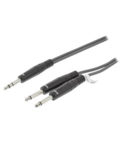 Stereo Audio Cable 6.35 mm Male - 2x 6.35 mm Male 1.5 m Dark Gray SX545 Sweex