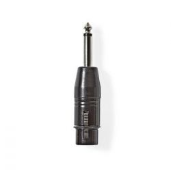 XLR Mono Adapter | 3 Pin XLR Female - 6.35 mm Male | Black ND2655 Nedis