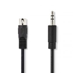 5 Pin DIN Male DIN Audio Cable - 3.5mm Male 1.0m Black ND2735 Nedis