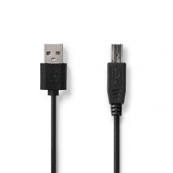 Câble USB 2.0 A Mâle - USB-B Mâle 1m Noir ND1283 Nedis