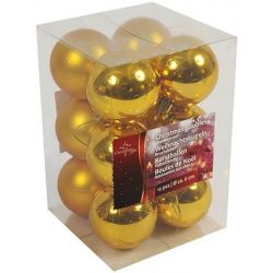 Palline natalizie 6cm lucide/opache color oro confezione da 12 Christmas Gifts ED808 Christmas Gifts