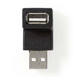 Adattatore USB 2.0 A maschio-A femmina Con angolo a 90° Nero ND3572 Nedis
