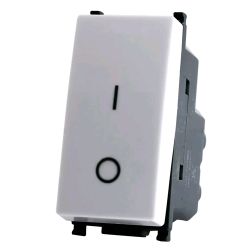 Weißer zweipoliger Schalter, kompatibel mit Vimar Plana EL2100 