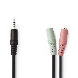 Headphone Audio Cable 3.5mm Male-2x 3.5mm Female 0.2m ND2593 
