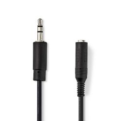 Stereo Audio Cable 3.5mm Male-Female 6.35mm 0.2m Black ND3780 Nedis