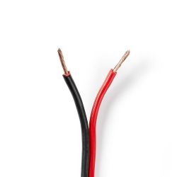 Cable Altavoz 2x 1,50 mm2 15,0m Enrollable Negro/Rojo ND4378 Nedis