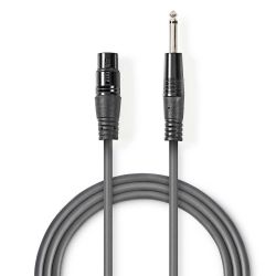 Unbalanced XLR Female to 3 Pin XLR-Male Audio Cable 6.35mm 1.5m ND4564 Nedis