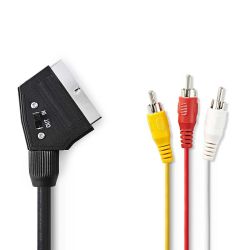 Switchable SCART cable SCART male-3x RCA male 2m ND5092 Nedis