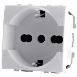 Universal 16A-250V white schuko socket compatible with Living International EL2158 
