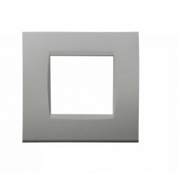 Placa de cubierta de 2 plazas blanca compatible con Living International EL2234 