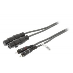 Stereo cable 2x XLR 3-Pin Female - 2x RCA Male 3m ND8065 