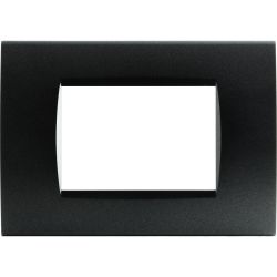 Living International kompatible schwarze Abdeckplatte mit 3 Plätzen EL2097 