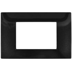 3-place black technopolymer cover plate compatible with Vimar Plana EL2338 