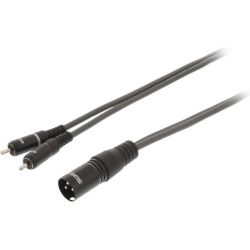 Sweex 3 pin XLR male - 2x RCA male 10m stereo audio cable WB1100 Sweex