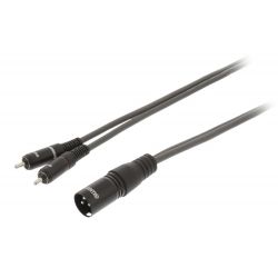 Stereo XLR 3p (M) - 2x RCA Male 5m Dark Gray cable WB1150 Sweex