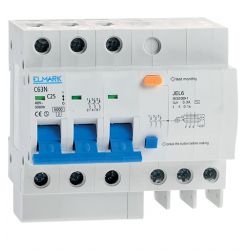 Interruttore differenziale con controllo elettronico di corrente residua JEL6 C25 3P 25A/30MA EL3040 Elmark