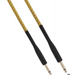 Audio cable canvas Jack male-male Mono 6.3mm 5m yellow / brown MIC300 