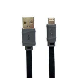 CrownMicro 1m Black / Gray Flat Lightning USB Charging and Synchronization Cable CMCU-006L 