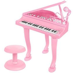 Pink electronic keyboard for children with microphone and 3.5mm AUX input for phone K712 
