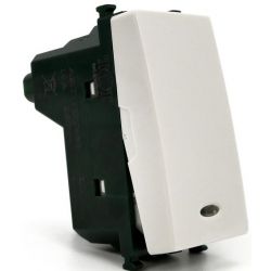 Weißer Drucktaster mit Kontrolllampe 250V 10A kompatibel mit Vimar Plana EL1318 