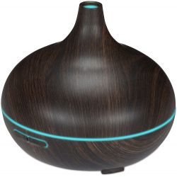 Dark wood effect ultrasonic aroma diffuser with remote control 550ml WB2178 
