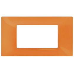 Placca in tecnopolimero 4 posti color arancione compatibile Vimar Plana EL1512 