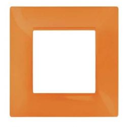 Placca in tecnopolimero 2 posti color arancione compatibile Vimar Plana EL981 