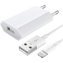 Cargador USB Lightning carga rápida 2.4A con cable de 1m K559 