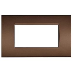 4-gang technopolymer plate in bronze color compatible with Living International EL4060 