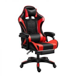 Gaming-Stuhl mit rot/schwarzer Fußstütze 2024-1FR 