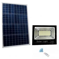 200W 6500K IP67 dimmable LED spotlight kit with solar panel and remote control WB1409 