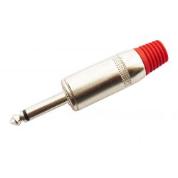 Metal 6.3mm mono Jack connector - red Q712 